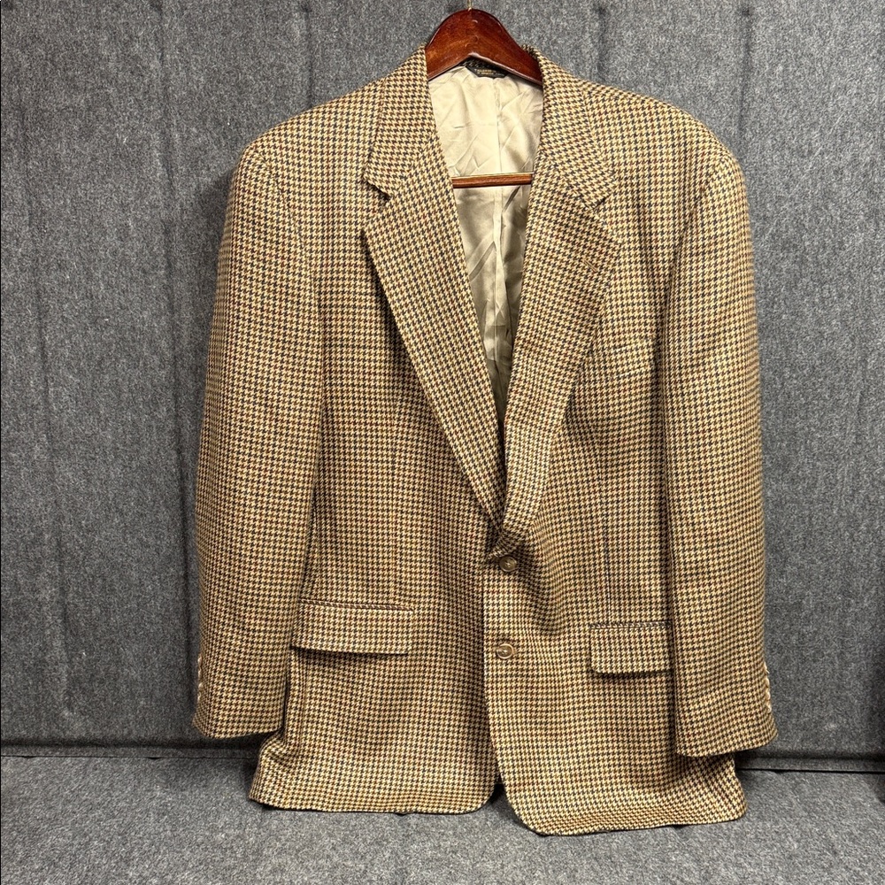 Austin Reed Tan Houndstooth Sport Coat Blazer